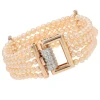 Bracelet perles de cultures rosées diamants et or rose