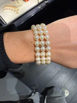 Bracelet perles de culture - Or blanc et Diamants