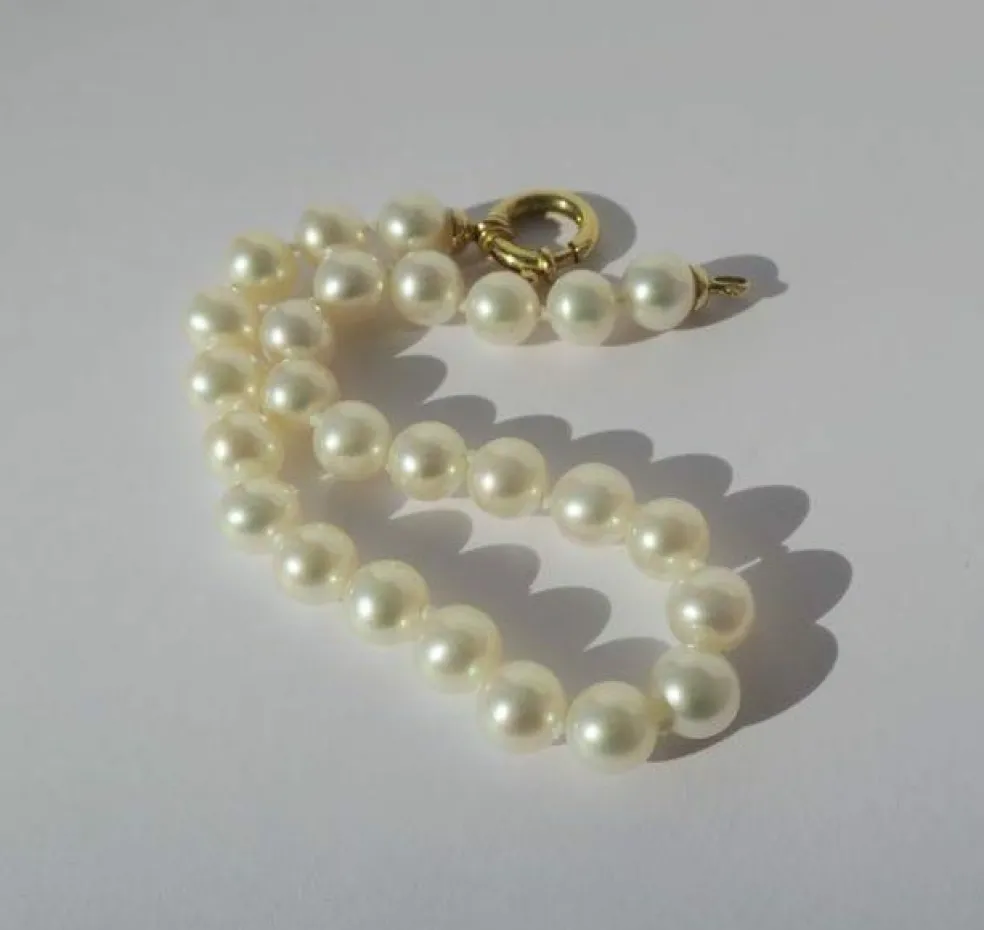 Bracelet perles, fermoir anneau marin