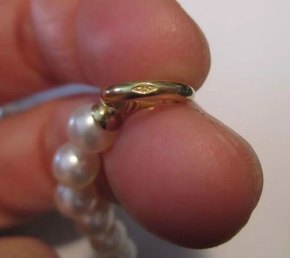 Bracelet perles, fermoir anneau marin