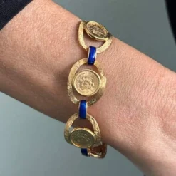 Bracelet pièce émaillée