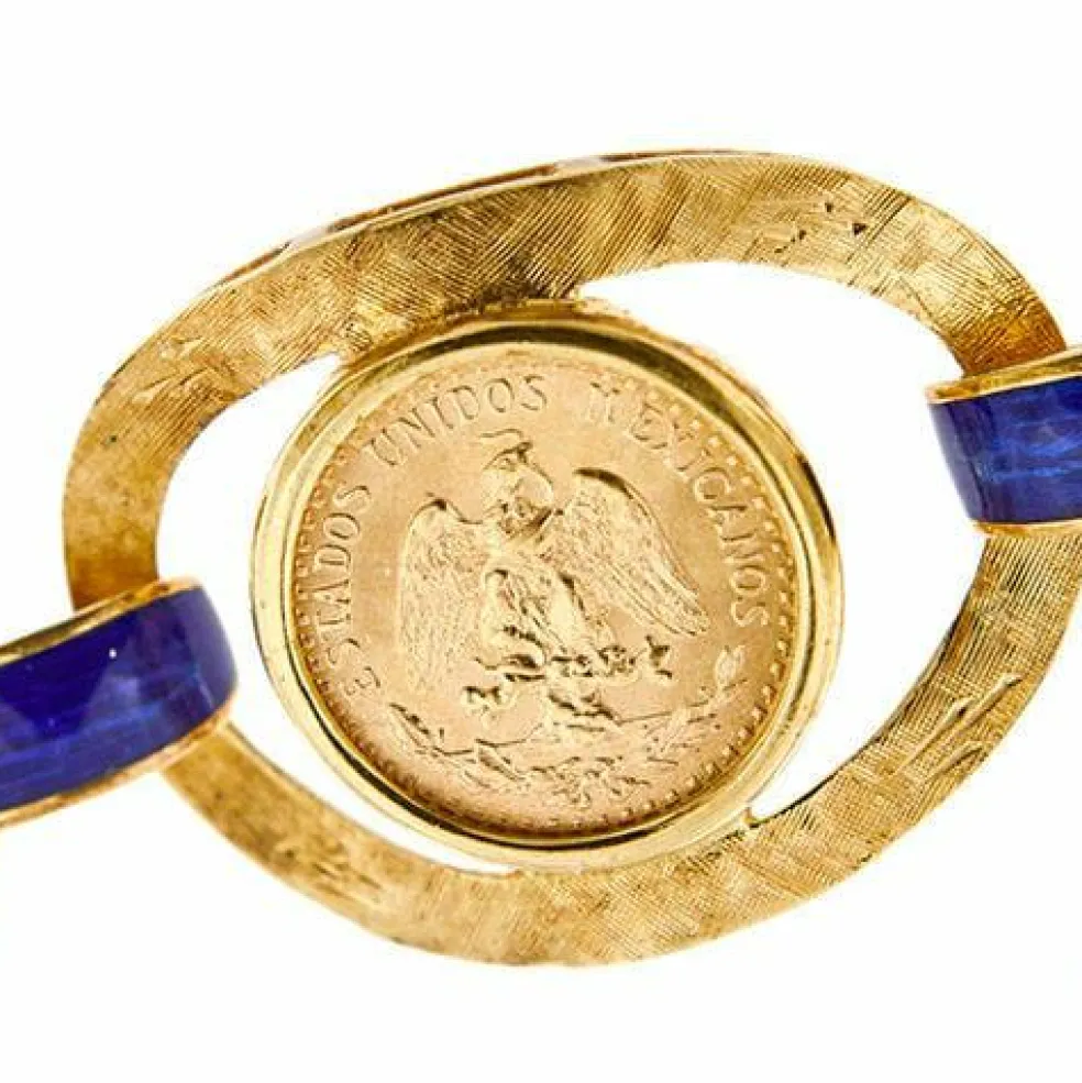 Bracelet pièce émaillée