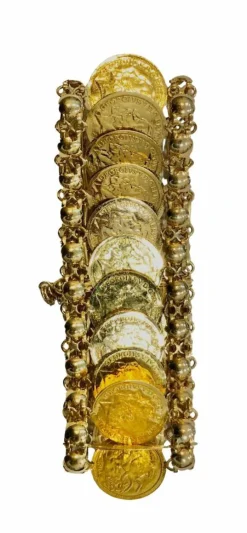 Bracelet pièces or jaune