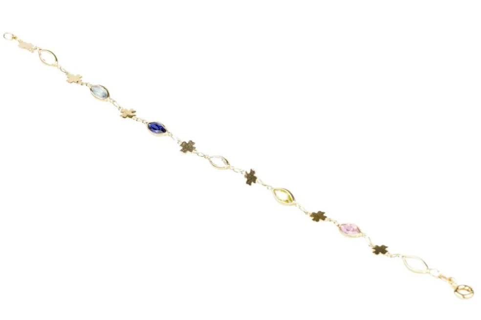 Bracelet pierres fines en or jaune
