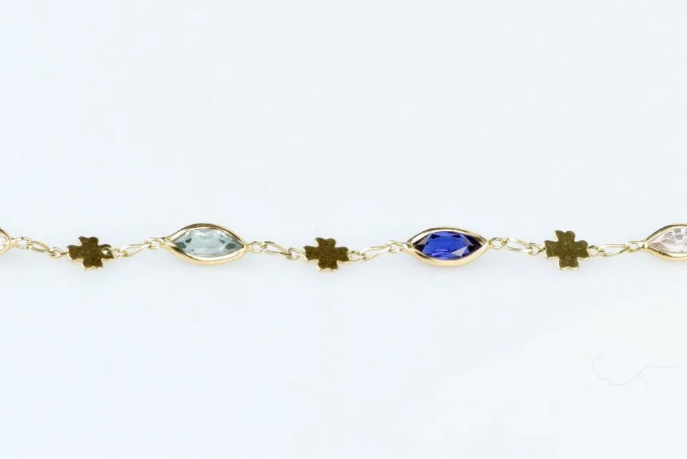 Bracelet pierres fines en or jaune