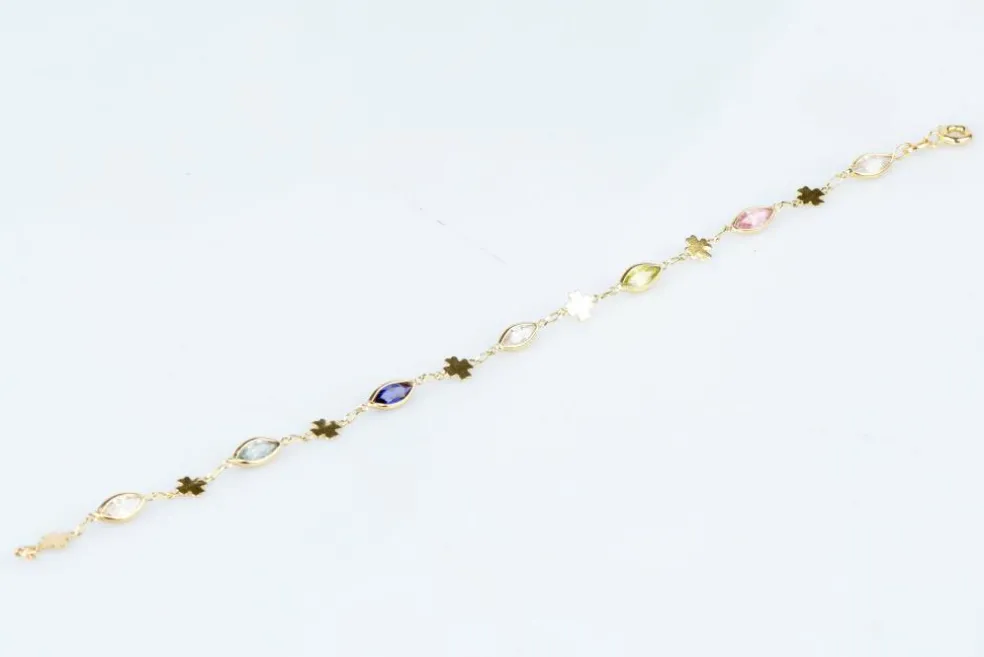 Bracelet pierres fines en or jaune