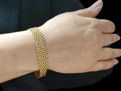 Bracelet plat ruban grain de riz