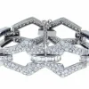 Bracelet platine diamants saphirs