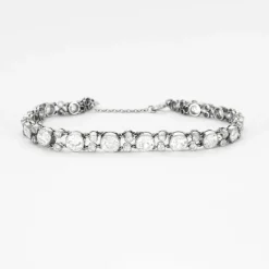 Bracelet platine ligne diamants