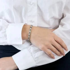 Bracelet platine ligne diamants
