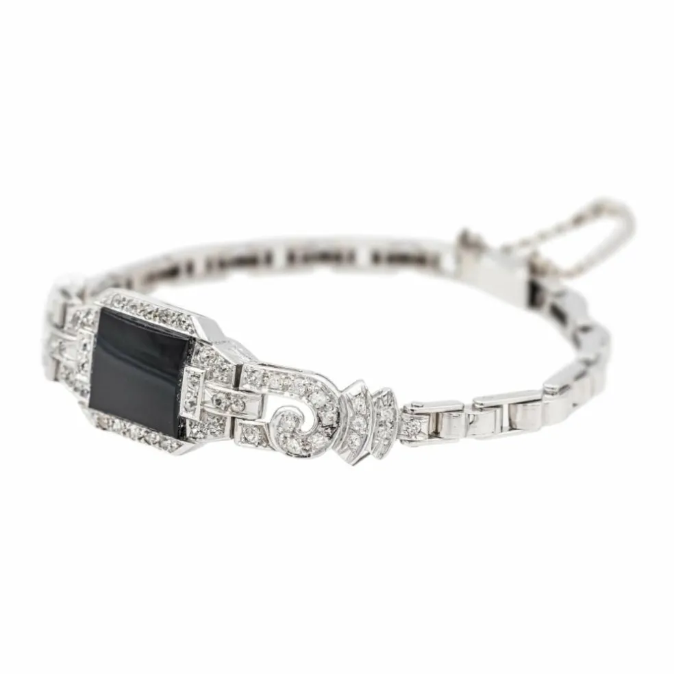 Bracelet Platine Onyx