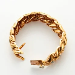 Bracelet Platine, Or Jaune et Diamants