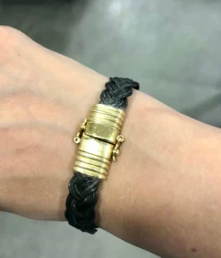 Bracelet poils d'éléphant et or jaune