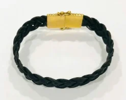 Bracelet poils d'éléphant et or jaune