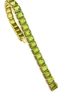 Bracelet péridots taille émeraude