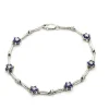 Bracelet "Printemps" Or blanc Saphirs Diamants
