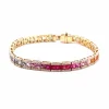 Bracelet rainbow or jaune saphirs et diamants