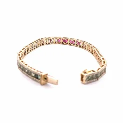 Bracelet rainbow or jaune saphirs et diamants