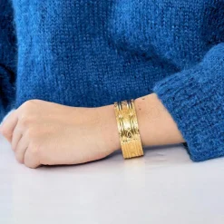 Bracelet rigide à décor or jaune