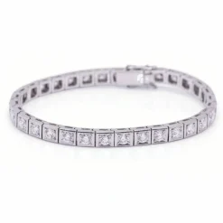 Bracelet RIVIERE en or blanc et diamants