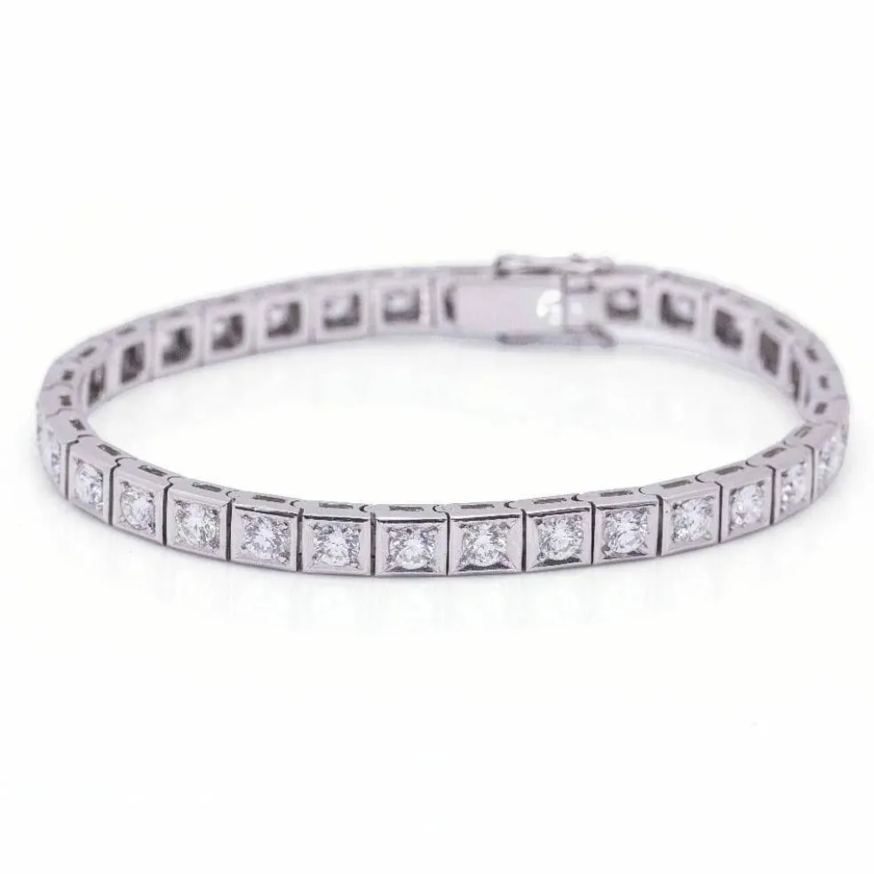 Bracelet RIVIERE en or blanc et diamants