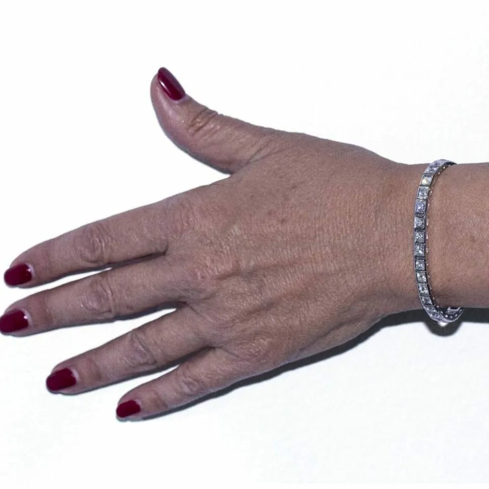 Bracelet RIVIERE en or blanc et diamants
