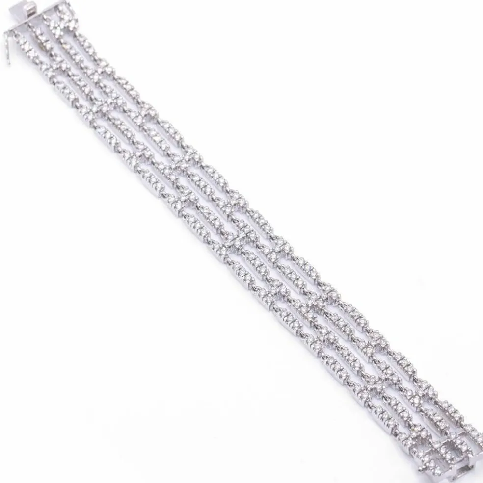 Bracelet rivière avec 4 rangs de diamants