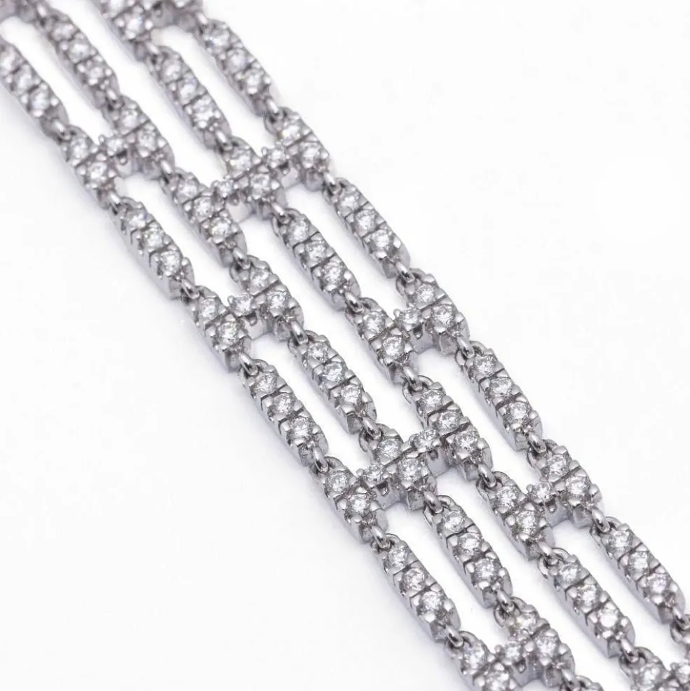 Bracelet rivière avec 4 rangs de diamants