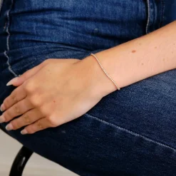 Bracelet Rivière de diamants or rose