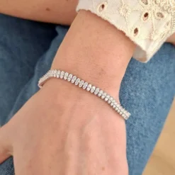 Bracelet rivière de diamants or blanc