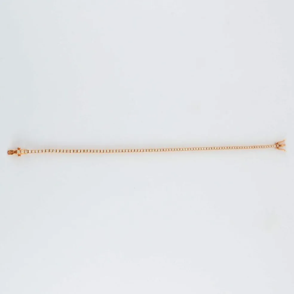 Bracelet Rivière de diamants or rose