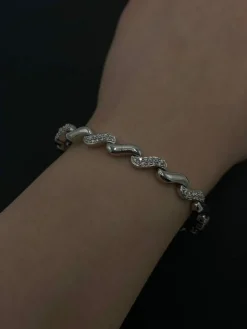Bracelet rivière de diamants or blanc