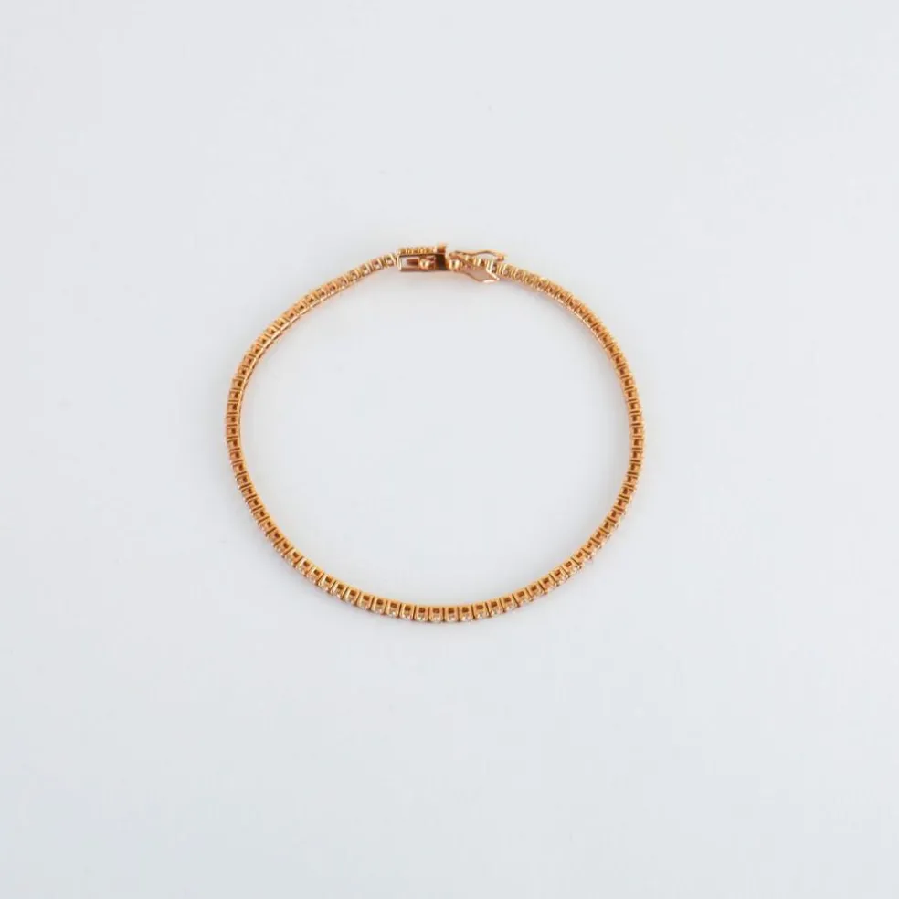 Bracelet Rivière de diamants or rose