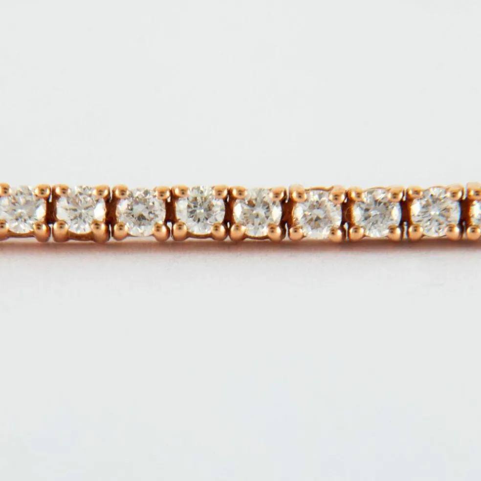 Bracelet Rivière de diamants or rose