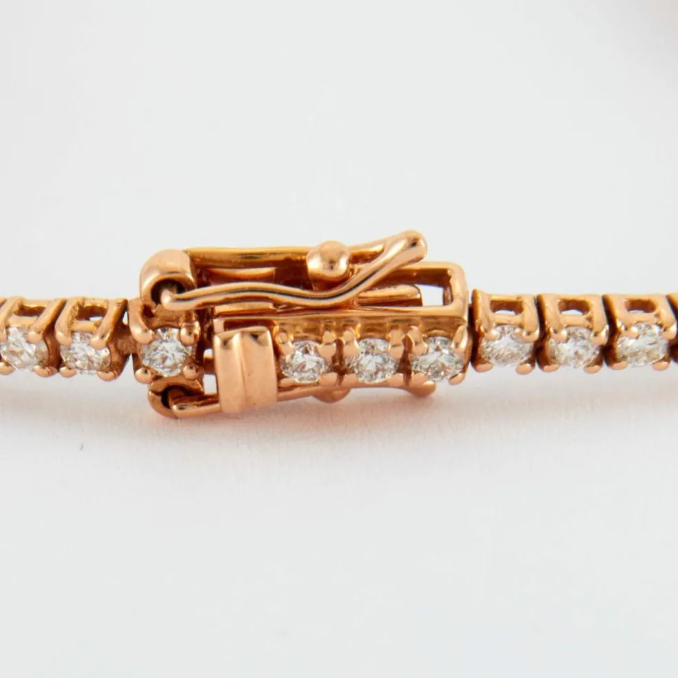 Bracelet Rivière de diamants or rose