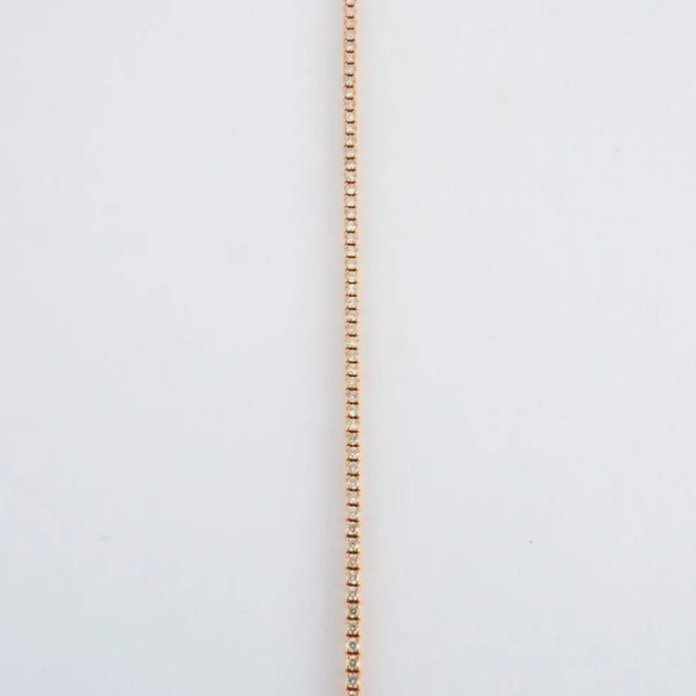 Bracelet Rivière de diamants or rose
