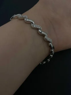 Bracelet rivière de diamants or blanc