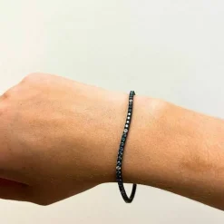Bracelet Rivière diamants bleus et blancs