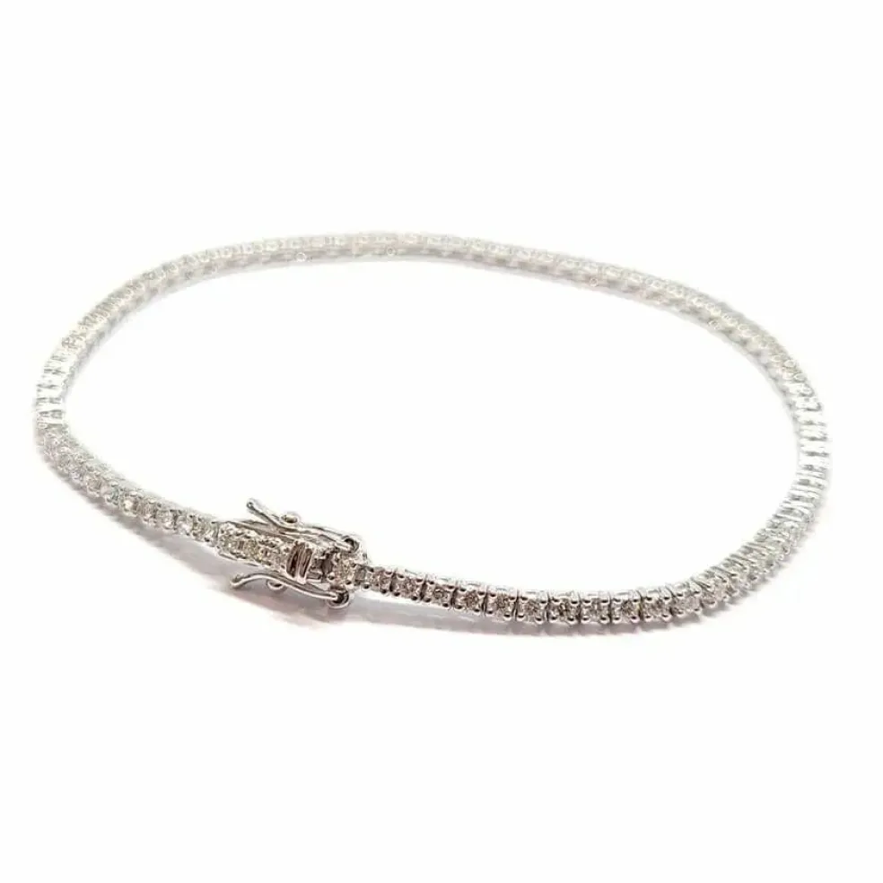 Bracelet rivière diamants, or blanc