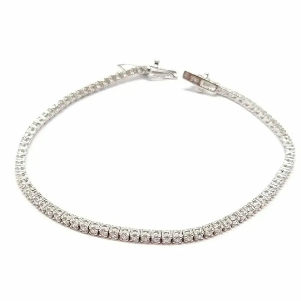 Bracelet rivière diamants, or blanc
