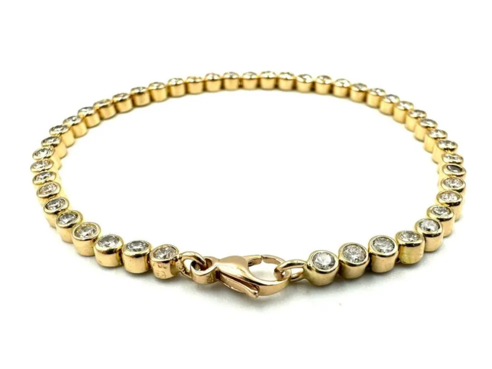 Bracelet Rivière Diamants Or Rose