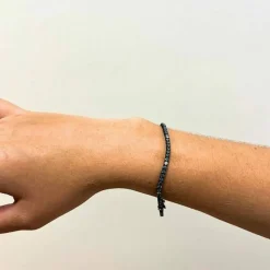 Bracelet Rivière diamants bleus et blancs