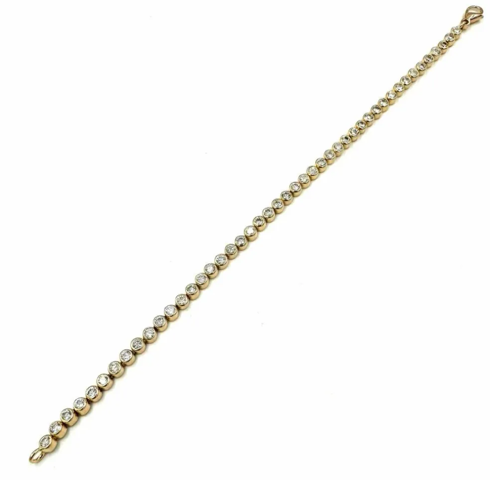 Bracelet Rivière Diamants Or Rose
