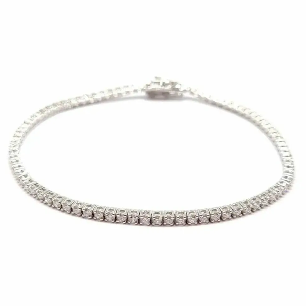 Bracelet rivière diamants, or blanc