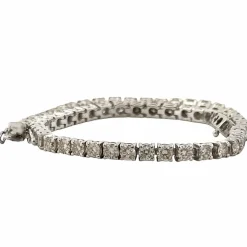 Bracelet rivière en diamant or blanc 18 carats, longueur 21,5 cm