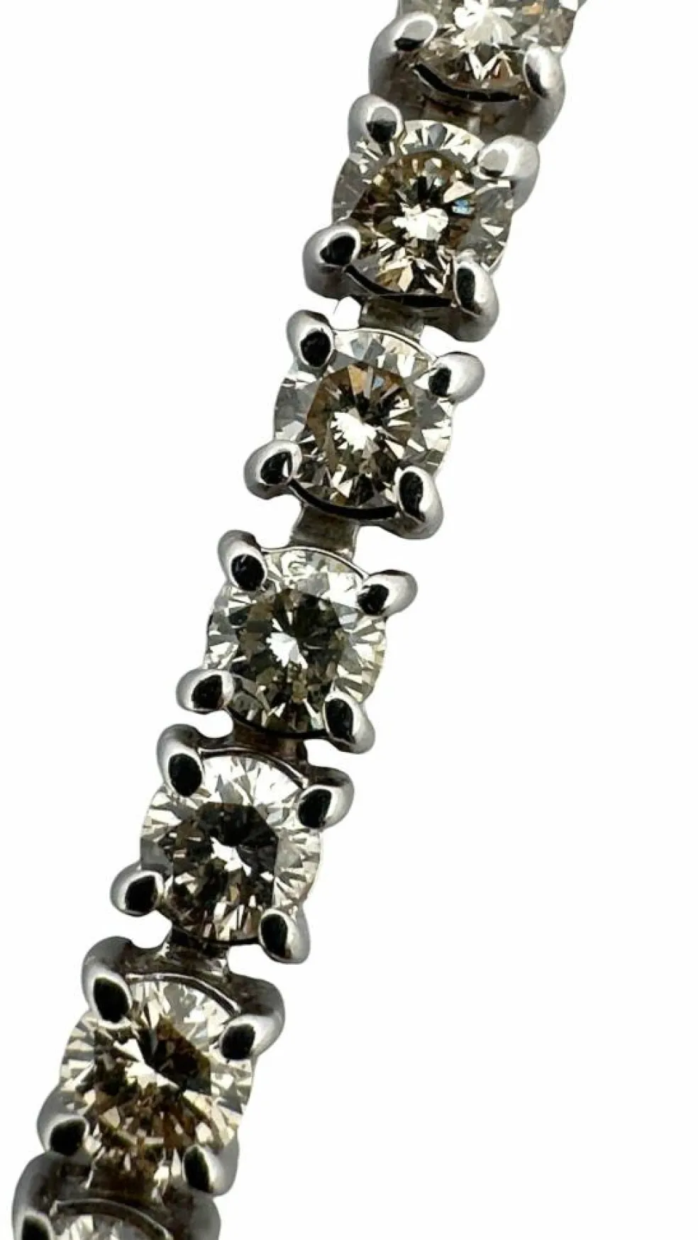 Bracelet rivière en diamant or blanc 18 carats, longueur 21,5 cm