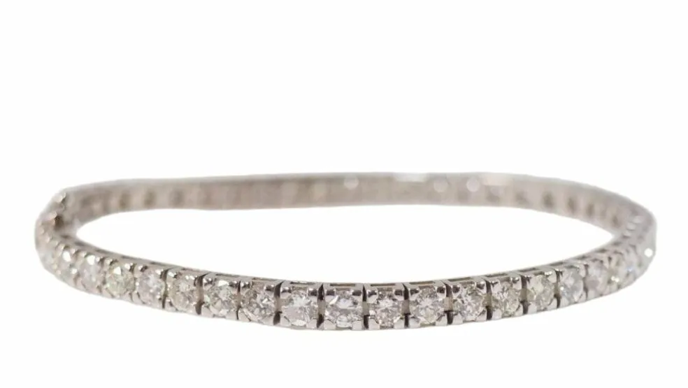 Bracelet rivière en or blanc et diamants 6cts
