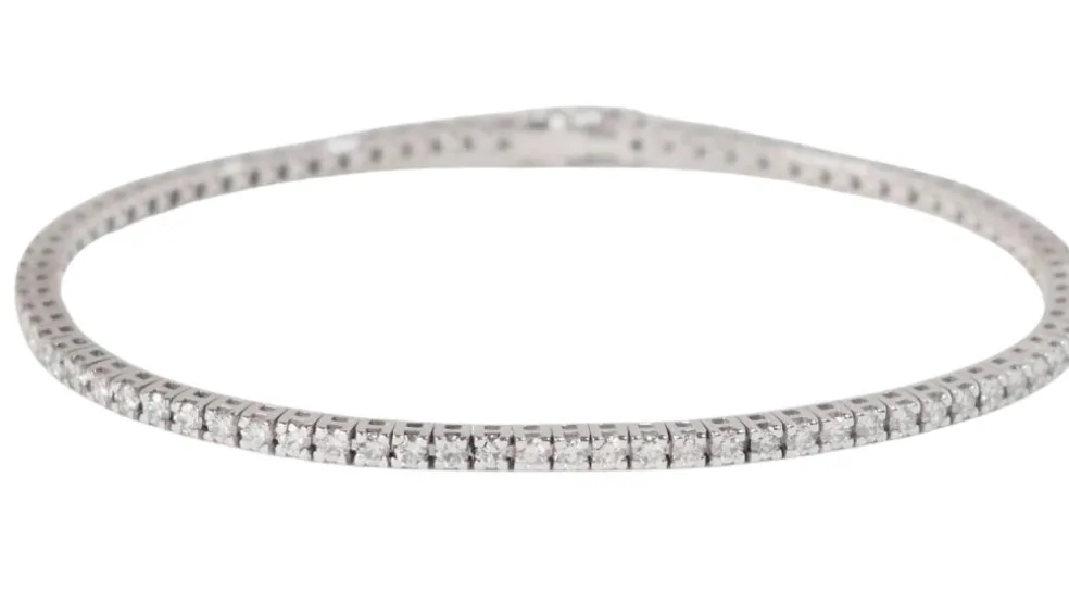Bracelet rivière en or blanc et diamants