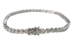 Bracelet rivière en or blanc et diamants sertis clos