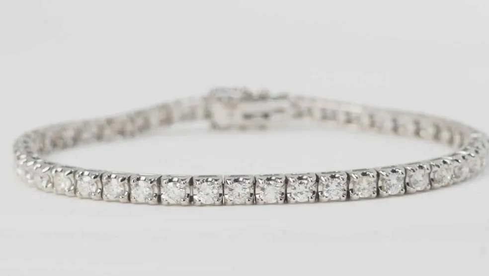 Bracelet rivière en or blanc et diamants